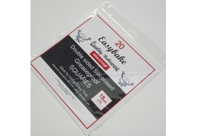 Easybake Non-Stick Double Sided Siliconised Greaseproof Squares (18cm / 7") x 20